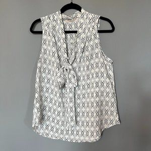 Astrid Spade Print Tie Neck Blouse